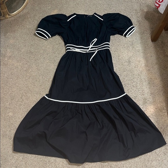 English Factory Bow Midi Dress Black Small - Picture 3 of 8